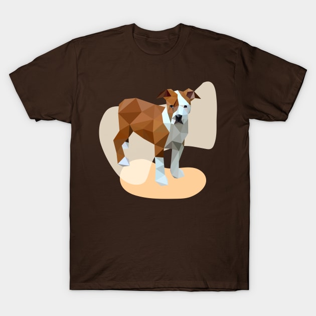 Bull dog Geometric Pet Vector art Low poly T-Shirt by Origami Fashion